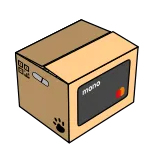 💰 mono cardboard box, package, delivery, mono, cat paw print, credit card telegram sticker