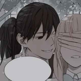 ✖️ anime, romance, couple, friendship, blindfold, manga telegram sticker