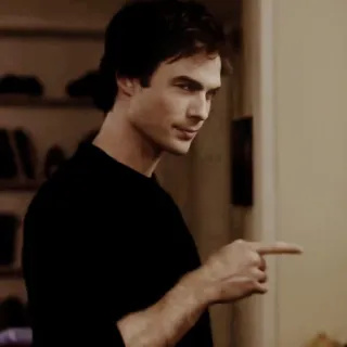 🩸 Damon Salvatore The Vampire Diaries vampire, pointing, smirking, tv show, vampire diaries telegram sticker