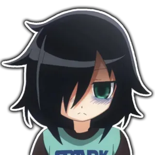 😒 anime, zmęczony/a, smutny/a, manga, dziewczyna whatsapp sticker