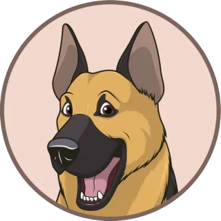 😁 dog, german shepherd, animal, pet, cartoon telegram sticker