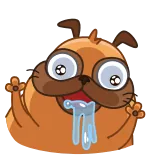 🤩 강아지, 퍼그, 만화, 웃긴, 귀여운, 동물 telegram sticker