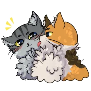 ❤ mèo, mèo con, dễ thương, động vật, thú cưng, nhãn dán telegram sticker