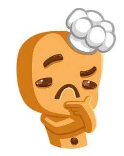 🤔 cartoon, sad, thinking, character, emotion telegram sticker