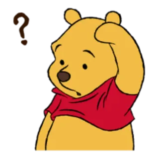 ❓ Winnie the Pooh winnie the pooh, pensando, punto interrogativo, cartoni animati, disney telegram sticker