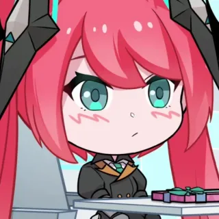 💖 アニメ, ちび, 可愛い, 女の子, ピンク髪 whatsapp sticker