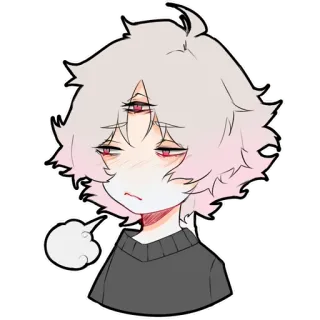 🤨 Anime, Três Olhos, Ilustração, Menino, Personagem telegram sticker