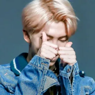 🌸 jempol ke atas, orang, persetujuan, kesuksesan, gestur, positif, K-pop whatsapp sticker