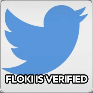 😉 FLOKI IS VERIFIED 트위터, floki, 인증됨, 소셜 미디어, 새, 파란색 telegram sticker