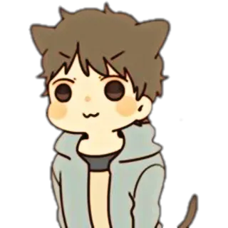 🌨 Anime, Katzenohren, Süß, Cartoon telegram sticker