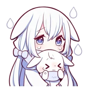 😰 Anime, Lindo, Chica, Triste, Kawaii, Dibujos animados telegram sticker