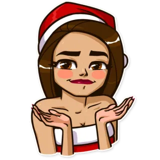 👐 ผู้หญิง, คริสต์มาส, เด็กผู้หญิง, หมวก, สติกเกอร์, การ์ตูน telegram sticker