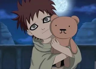 🐻 Gaara Naruto anime, cartoon, boy, teddy bear, character telegram sticker