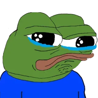 😭 Pepe the Frog pepe, grenouille, mème, triste, pleurer, mème internet whatsapp sticker