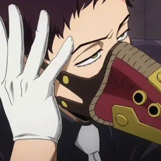 😤 Overhaul My Hero Academia Аниме, Персонаж, Оверхол, Маска, Перчатки, Злодей whatsapp sticker