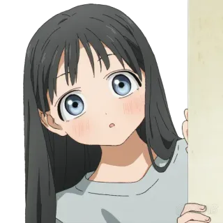 👀 Anime, Ragazza, Cartone animato, Carino, Personaggio, Illustrazione whatsapp sticker