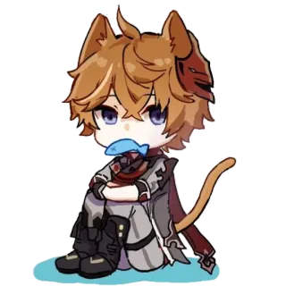 🐳 Childe Genshin Impact Chibi, Anime, Chat, Genshin Impact whatsapp sticker