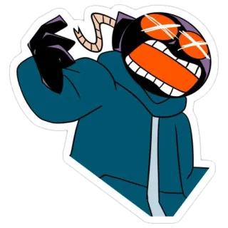 😝 Whitty bomb, monster, angry, middle finger, cartoon whatsapp sticker