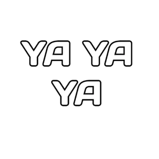 😎 YA YA YA texte, oui, blanc, noir whatsapp sticker