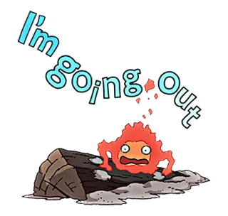 😨 I'm going out огонь, выйти, мультфильм, милый, анимированный telegram sticker