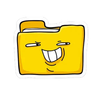 😀 folder, cartoon, yellow, office, emoji, funny, icon telegram sticker