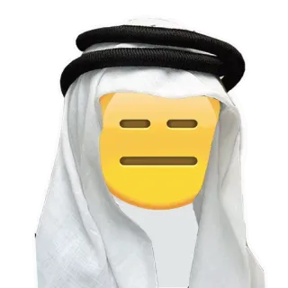 😑 emoji, arabic, clothing, headwear, traditional whatsapp sticker