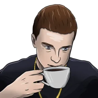 ☕️ мужчина, кофе, чашка, портрет, напиток telegram sticker