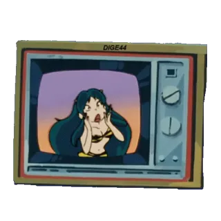 📺 DIGE44 การ์ตูน, ผู้หญิง, โทรทัศน์, กลัว, อนิเมะ telegram sticker