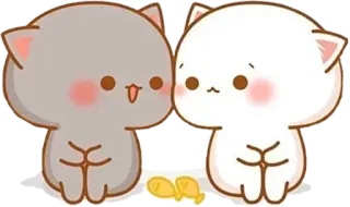 😗 kucing, imut, kawaii, hewan, stiker, persik, Mochi telegram sticker