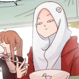 ℹ️ Hijab, Muslim, Wanita, Kartun, Anime, Gadis telegram sticker