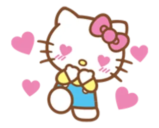 🌟 Hello Kitty chaton, sanrio, mignon, coeurs, dessin animé telegram sticker