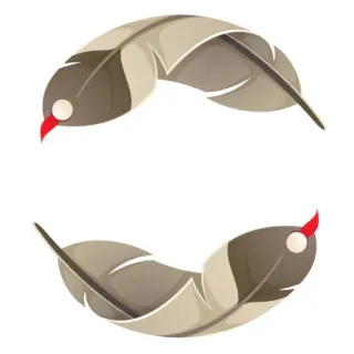 ☯ feathers, circle, decorative, nature telegram sticker