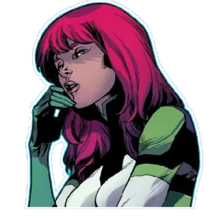 🤔 Mary Jane Watson 마블, 만화, 여자, 빨간 머리, 슈퍼히어로 telegram sticker