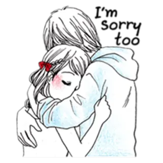 🙁 I'm sorry Boo Umarmung, Romantik, Liebe, Cartoon, Niedlich, Entschuldigung, Entschuldigung telegram sticker