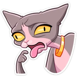 🤢 Katze, Sphynx Katze, Cartoon, Sticker, Tier, Haustier, lustig whatsapp sticker