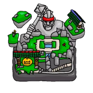 ☑ jeu, guerre, fantaisie, pierre, marteau, arène whatsapp sticker
