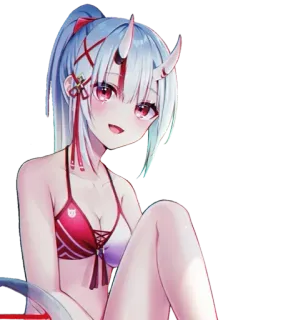☺️ Fille anime, Bikini, Oni, Cornes, Anime, Manga telegram sticker