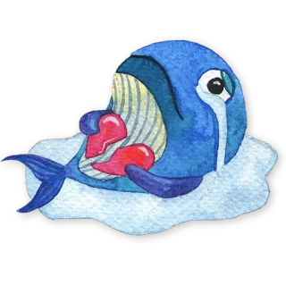😭 baleine, coeur brisé, triste, pleurs, bleu, dessin animé, autocollant telegram sticker