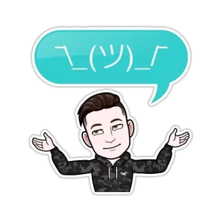 🤷‍♂ ¯\_(ツ)_/¯ alzata di spalle, emoji, bitmoji, avatar, espressione telegram sticker