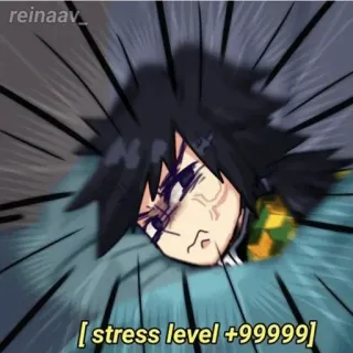 🌊 [ stress level +99999] Stres, Kecemasan, Meme, Lucu, Berlebihan telegram sticker