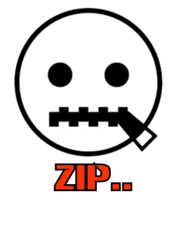 🤐 ZIP.. fermeture éclair, silence, calme, tais-toi, expression, emoji, icône telegram sticker