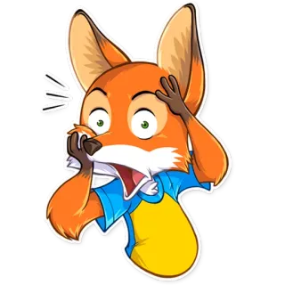 😱 fox, surprised, cartoon, animal, expression, shocked telegram sticker