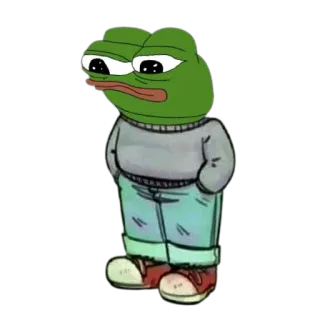 👍 Pepe the Frog pepe, ếch, buồn, hoạt hình, meme telegram sticker