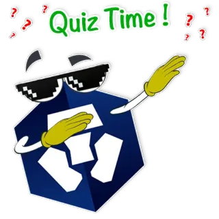 ☑️ Quiz Time! Quiz, Tempo, Pergunta, Diversão, Desafio, Dabbing telegram sticker