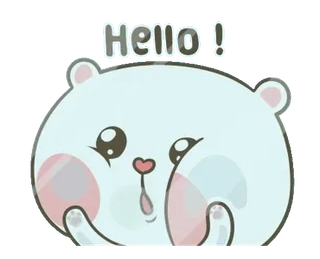 👀 Hello! ours, mignon, salut, salutation, animal, dessin animé whatsapp sticker