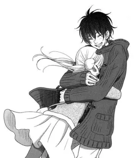 💞 abrazo, cariño, anime, manga, pareja, romance telegram sticker