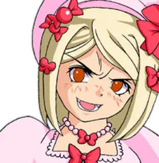 😈 Anime, Niedlich, Mädchen, Rosa, Cartoon whatsapp sticker
