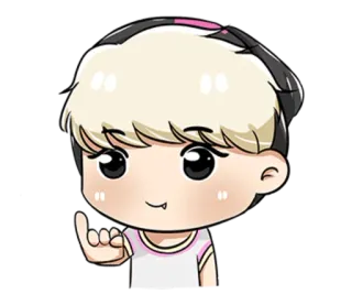 😉 Chibi, Anime, Kreskówka, Wskazywanie, Słodki whatsapp sticker