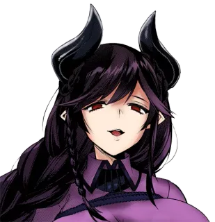 😈 Аниме, Демон, Девушка, Рога, Готика, Мультфильм, Персонаж, Искусство telegram sticker