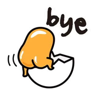 👋 bye ovo, desenho animado, adeus, fofo, amarelo, comida telegram sticker